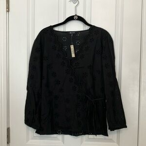Madewell Scalloped Eyelet Wrap Top